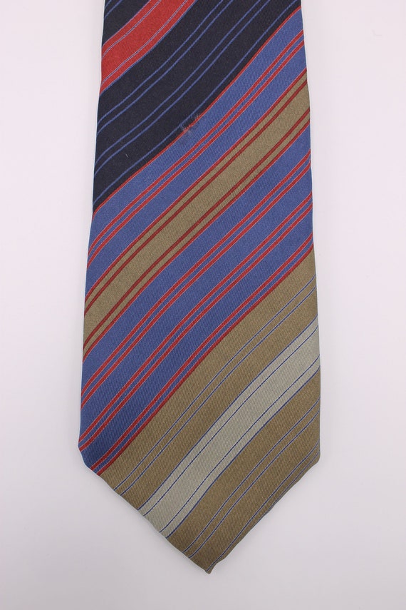 Vintage Multicolored Striped Tie By Pierre Cardin - image 5