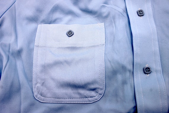 Vintage Light Blue Half Sleeve Casual Shirt - image 3