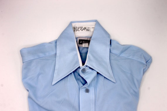 Vintage Light Blue Half Sleeve Casual Shirt - image 1