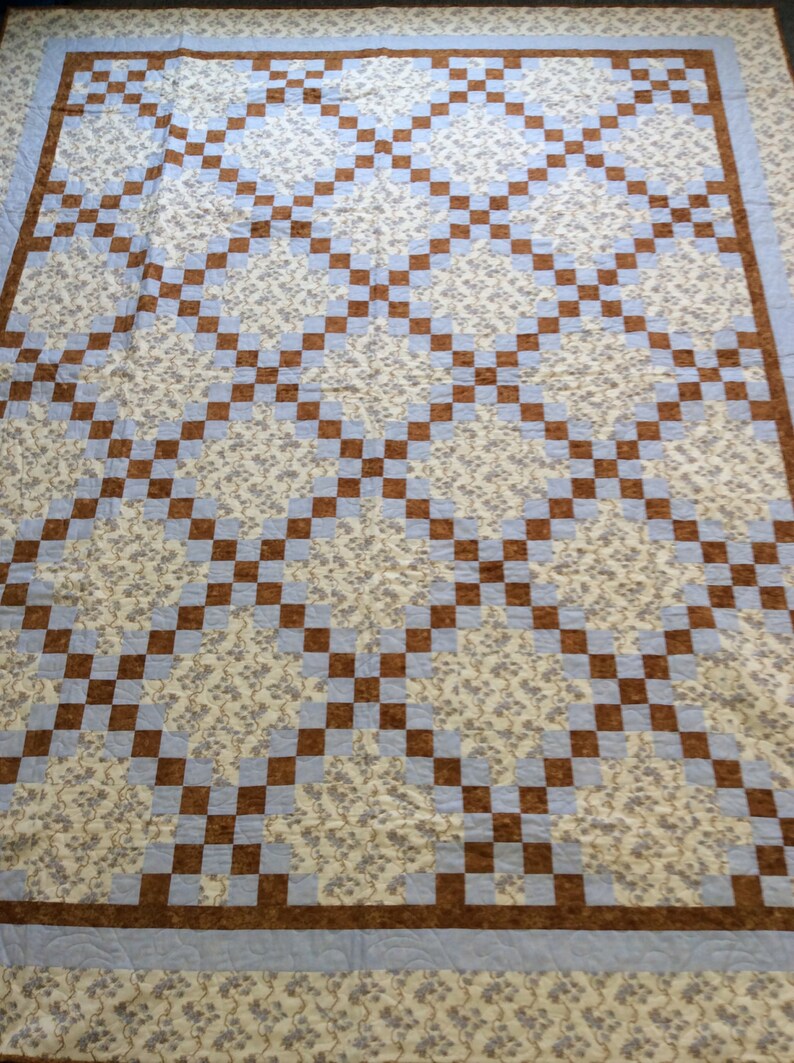 QUEEN SIZE Extra LONG Double Irish Chain Quilt with set of Etsy