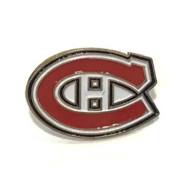 Vintage CANADIENS Pin +Backs ~ New / Nos ~ Official NHL Hockey Collector Pin! Brass ~ Soft Enamel ~ 1991 Retro Jersey Logo ~ Great Gift Idea