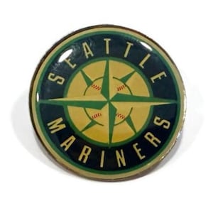 Vintage MARINERS Pin & Backs ~ Official MLB Major League Baseball Collector Pin! Metal ~ Domed Enamel ~ Rare Retro Logo ~ Great Gift Idea!