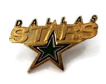 Vintage STARS Pin & Backs ~ 1997 NHL National Hockey League Collector Pin! 1 Inch ~ Brass ~ Soft Enamel ~ Rare Retro Logo ~ Great Gift Idea