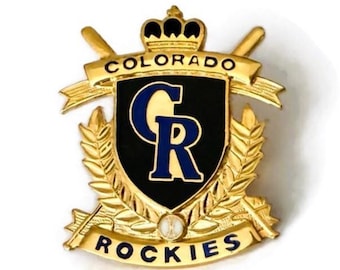 1992 Vintage ROCKIES Pin ~ New ~ Official MLB Baseball Crest Shield Collectors Pin! Shiny Brass ~ Hard Enamel ~ Rare Retro ~ Great Gift Idea