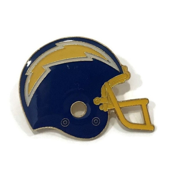 1987 Vintage CHARGERS Pin +backs ~New Nos~ Official NFL Football Helmet Pin! 1.25 ~ Brass ~ Hard Enamel ~ Rare Peter David ~ Great Gift Idea