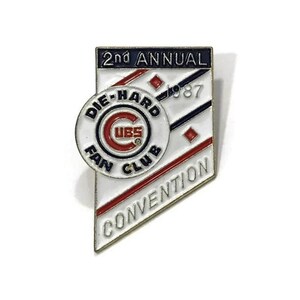 Vintage CUBS CONVENTION Pin + backs ~ Official MLB Wrigley Field Baseball Collector Pin ~ Brass ~ Soft Enamel ~ Rare 1987 Retro ~ Great Gift