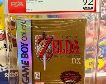 Legend of Zelda Link’s Awakening DX Nintendo Game Boy Color New ~ Graded PSA 9.2! Foil ~ Rare 1998 Video Game ~ Great Retro Gamer Gift Idea