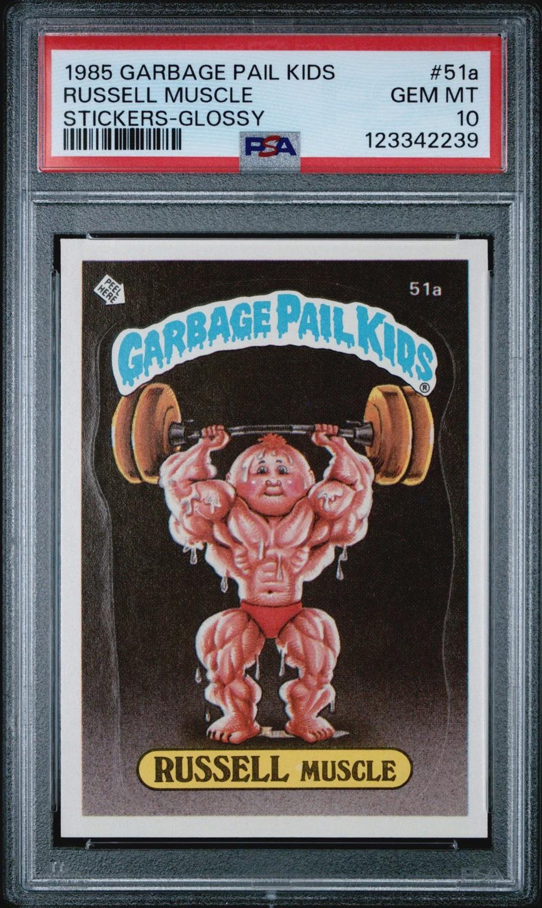 Vintage 1985 Russell Muscle Garbage Pail Kids Sticker #51a ~ Glossy ...