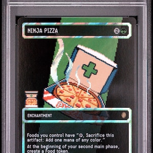 MTG TMNT Ninja Pizza Magic The Gathering Surge Foil Card ~ 2026 ~ Graded PSA 9 Mint ~ Rare ~ Teenage Mutant Ninja Turtles ~ Great Gift Idea