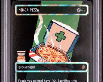 Carta MTG TMNT Ninja Pizza Magic The Gathering Surge Foil ~ 2026 ~ Calificación PSA 9 Mint ~ Rara ~ Tortugas Ninja Adolescentes Mutantes ~ Gran idea para regalo