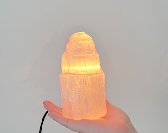 Satin Spar Selenite Lamp || Crystal Lamp