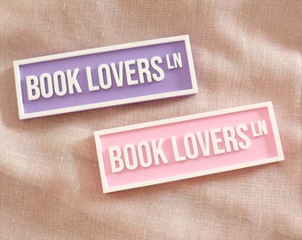 Znak na półkę z książkami dla miłośników książek || Znak uliczny na półkę z książkami dla miłośników książek || Dekoracje książkowe