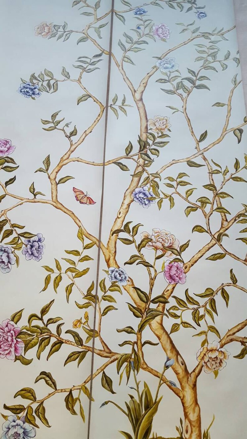 Chinoiserie Wallpaper Chinoiserie Mural Hand Painted Etsy UK