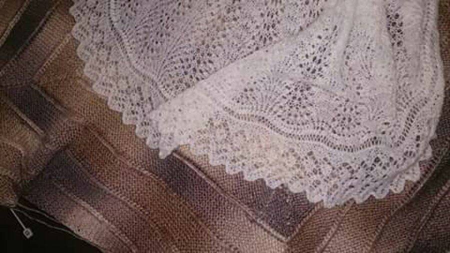 Traditional Shetland Circular Christening Baby Shawl, Receiving, Shower