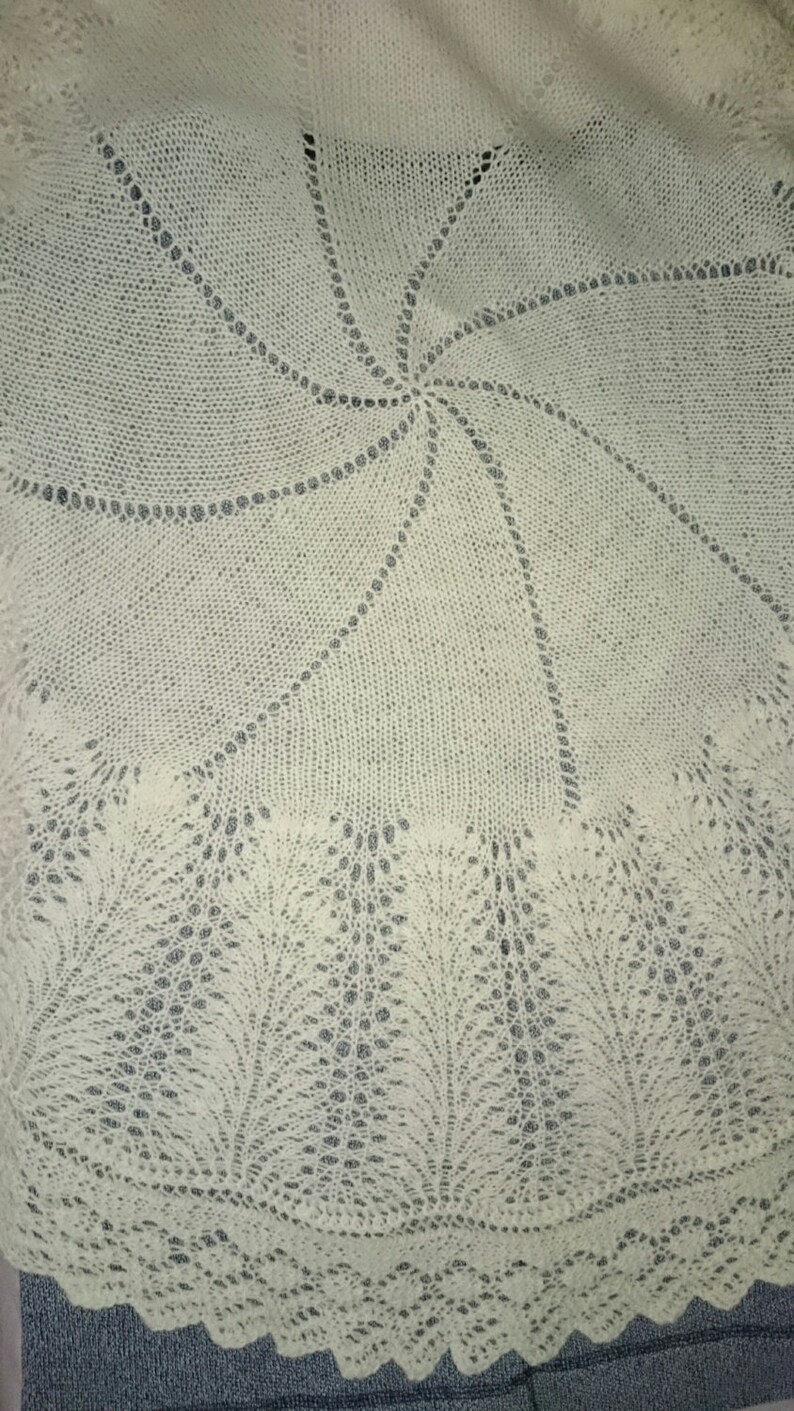 Traditional Shetland Circular Christening Baby Shawl, Receiving, Shower