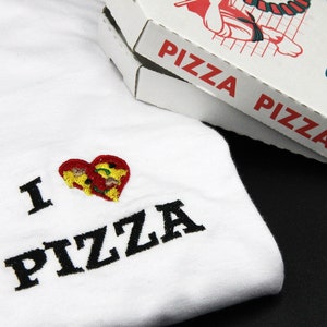 I heart pizza embroidered tshirt 画像 1