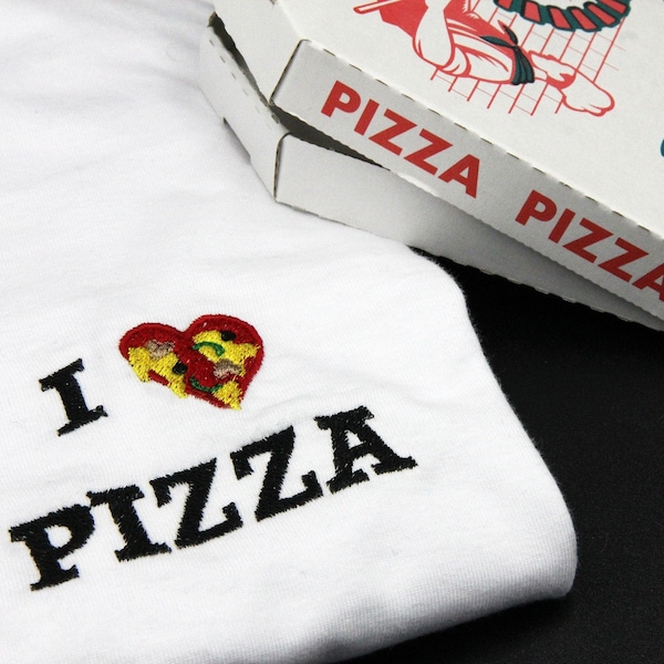 I heart pizza (embroidered tshirt)