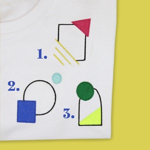 Geometric embroidered tshirt/ Tshirt brodé géométrique