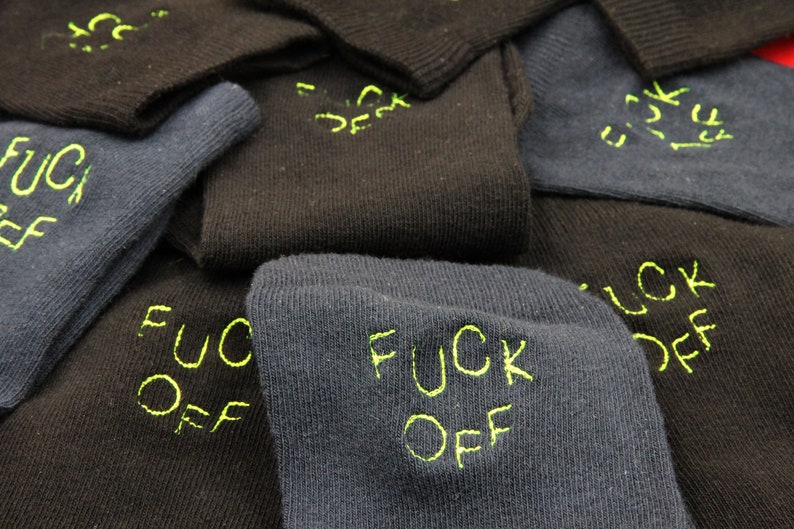 Fck ff embroidered socks / Chaussettes brodées Fck ff image 9