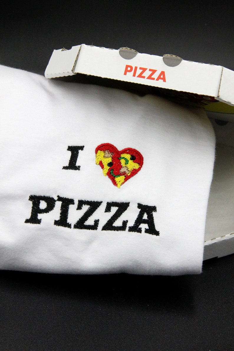 I heart pizza embroidered tshirt image 5