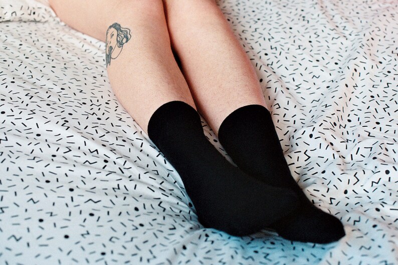 Fck ff embroidered socks / Chaussettes brodées Fck ff Noires