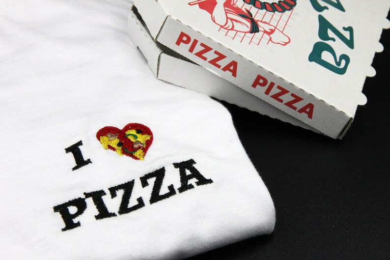 I heart pizza embroidered tshirt image 1