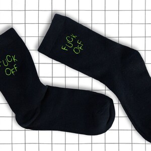 Fck ff embroidered socks / Chaussettes brodées Fck ff image 2