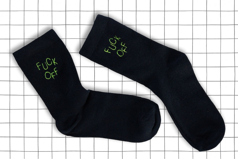 Fck ff embroidered socks / Chaussettes brodées Fck ff image 2