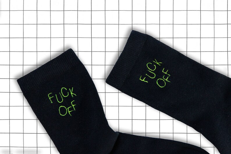 Fck ff embroidered socks / Chaussettes brodées Fck ff image 5