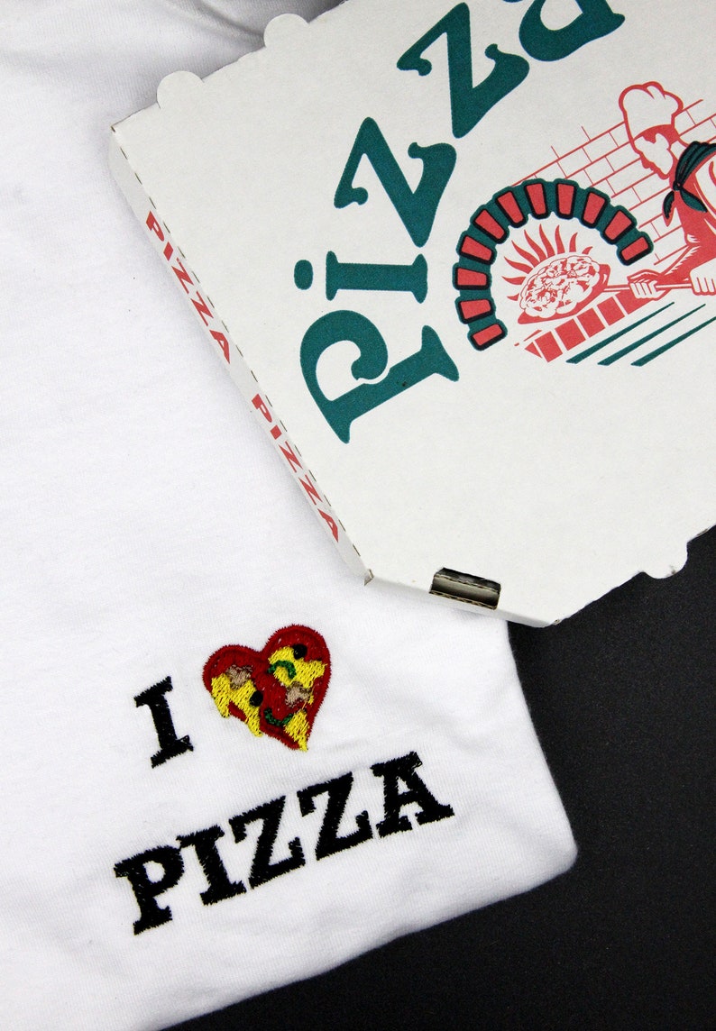 I heart pizza embroidered tshirt 画像 7