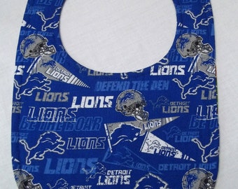 Detroit Lions Baby Bib, Reversible Bib