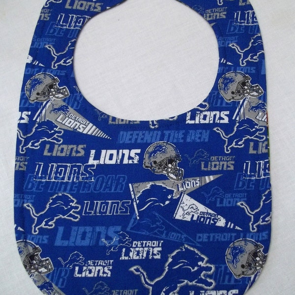 Detroit Lions Baby Bib, Reversible Bib