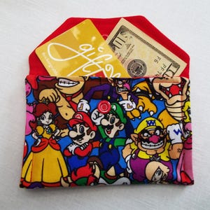 Cartera de tela de Super Mario, tarjetero de regalo