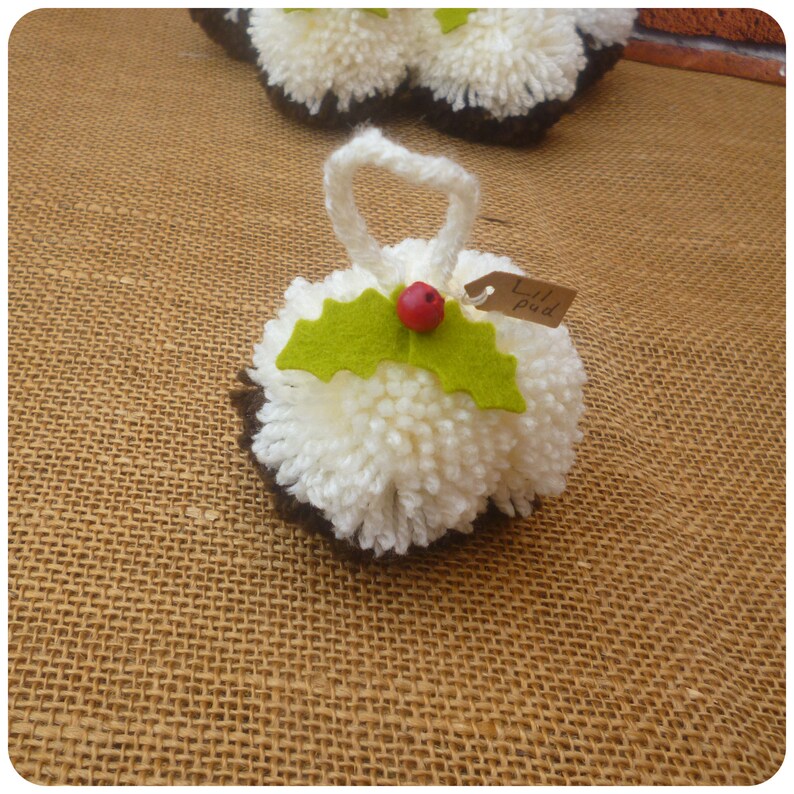 Xmas Decs Tree Decorations Festive Decor Christmas Puddings Wool Decorations Christmas Pudding Pom Pom Christmas Decorations