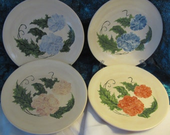 Round Flowered Dinner Plate (Set of4)