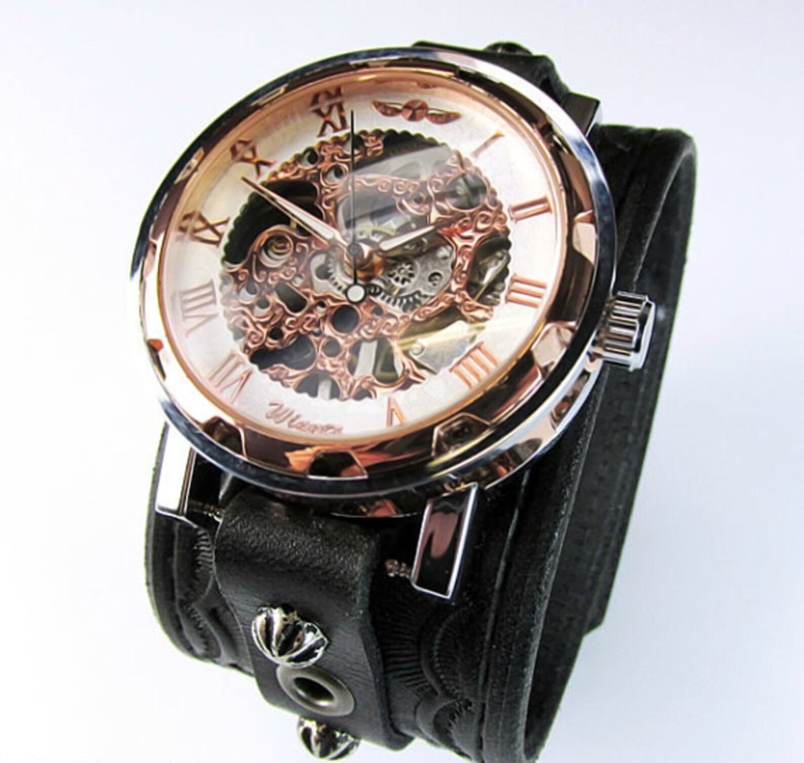 Executive Wristwatch Leather Cuff Watch Men's Watch Etsy