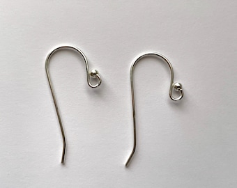 Sterling Silber Ohrdrähte mit 2 mm Kugel (14 x 26 mm)