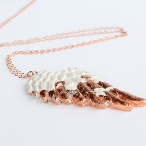 Wing Necklace Rose Gold Necklace Rose Gold Chain Rose Gold Filled Wing Pendant 380mm 14 inch chain fashion necklace dainty chain