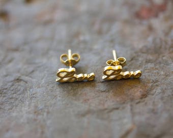 14k yellow gold plated on sterling silver love posts