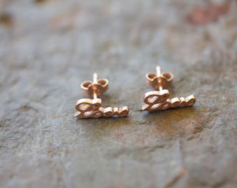 14k rose gold plated on sterling silver love posts