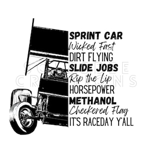 Sprint Car, It's Raceday Y'all dirt track racing design digital png for sublimation.