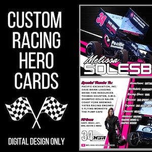 Cartes personnalisées de héros de course / Conception recto verso pour cartes 5 x 7 / Téléchargement numérique pour impression.