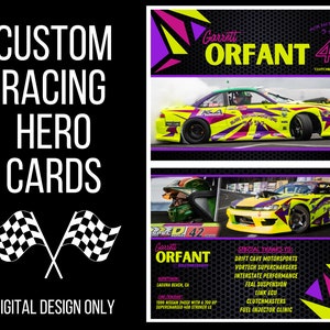 Cartes personnalisées de héros de course / Conception recto verso pour cartes 5 x 7 / Téléchargement numérique pour impression.