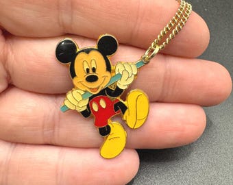 Collar con colgante vintage de Mickey Mouse de Disney