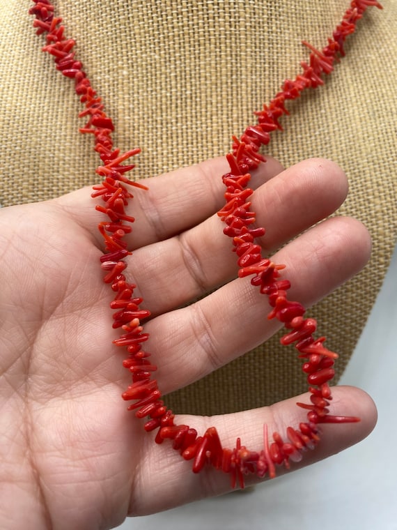 Vintage Red Branch Coral Necklace 