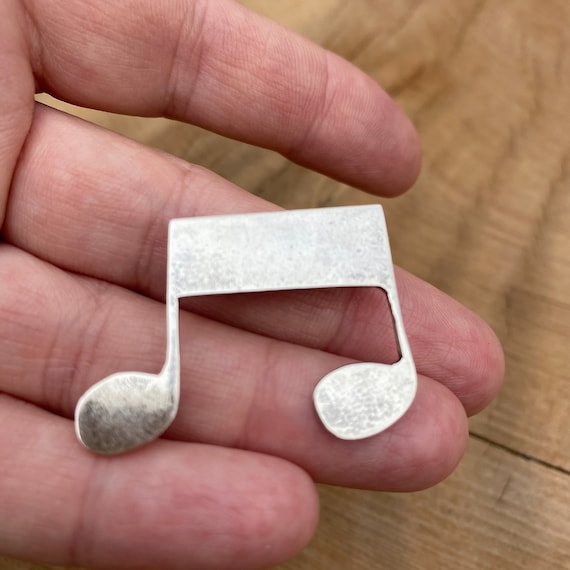 Vintage Music Note Sterling Silver Pin