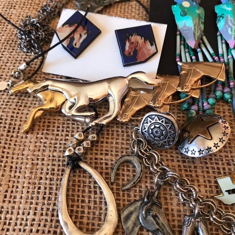 Horse Jewelry Lot Horse lovers vintage jewelry lot