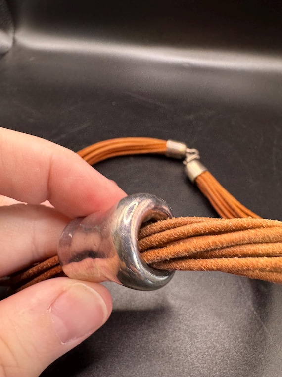 Silpada electroform brown leather multi-strand ne… - image 6