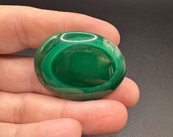 vintage oval malachite brooch