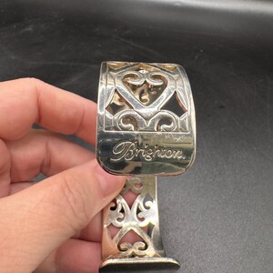 Brighton Christo Madrid Narrow Cuff Bracelet Silver plate heart design image 3